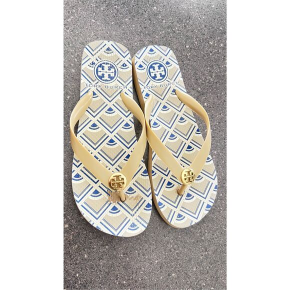Tory Burch  Flat Flip Flop Yellow sandals size 7 - Picture 10 of 13